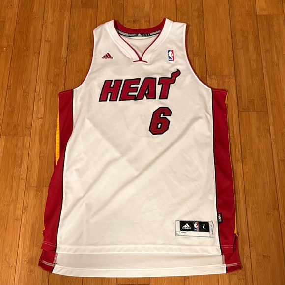 Adidas Heat White and Red Basketball Jersey - Picture 1 of 6
